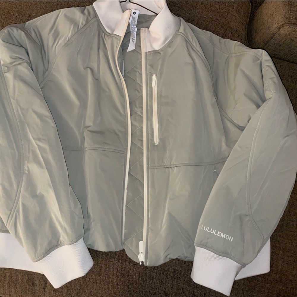 lululemon athletica Bomber Jacket in Cream and Gray